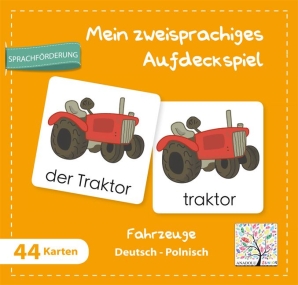 Mehrsprachiges Aufdeckspiel Fahrzeuge, Deutsch-Polnisch