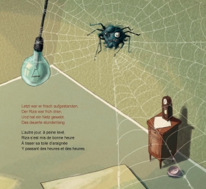 Die wütende Spinne Riza in Deutsch und Französisch