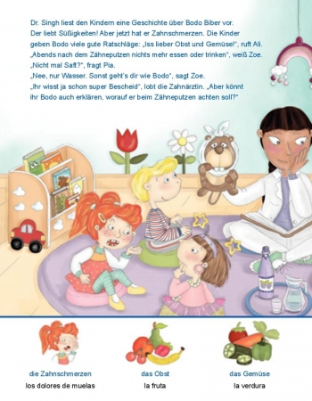 Beim Zahnarzt, Kinderbuch in Deutsch - Spanisch