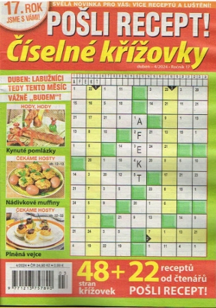 Kreuzworträtsel - Heft mit Kochrezepten - Pošli recept-číselné křížovky