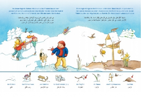 Rund um das Jahr, Kinderbuch Deutsch-Arabisch