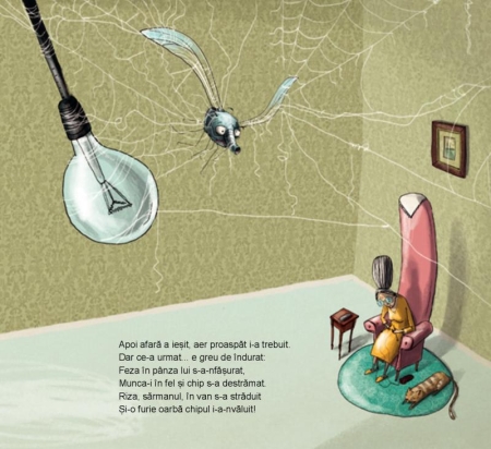Die wütende Spinne Riza in Deutsch und Rumänisch