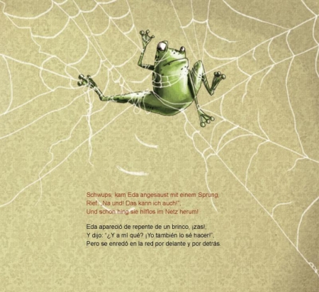 Der eifersüchtige Frosch Eda in Deutsch und Spanisch