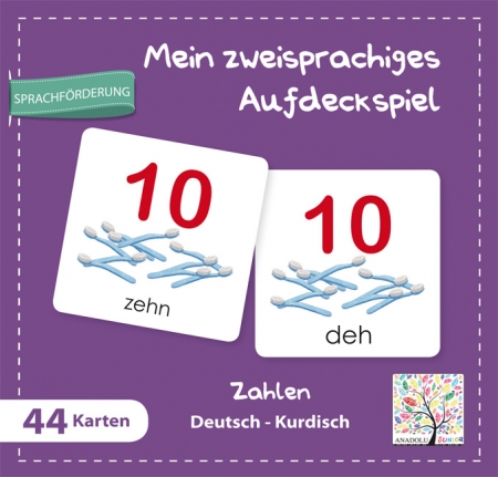 Mehrsprachiges Aufdeckspiel Zahlen, Deutsch-Kurdisch