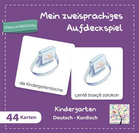 Mehrsprachiges Aufdeckspiel Kindergarten, Deutsch-Kurdisch
