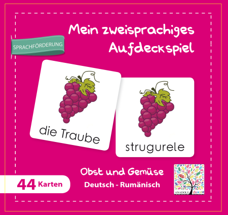 Mehrsprachiges Aufdeckspiel Obst & Gemüse, Deutsch-Rumänisch