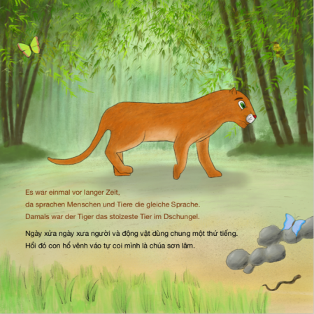 Wie der Tiger seine Streifen bekam - Zweisprachiges Kinderbuch Deutsch Vietnamesisch