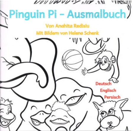 Pinguin Pi Ausmalbuch  in Deutsch, Englisch und Persisch
