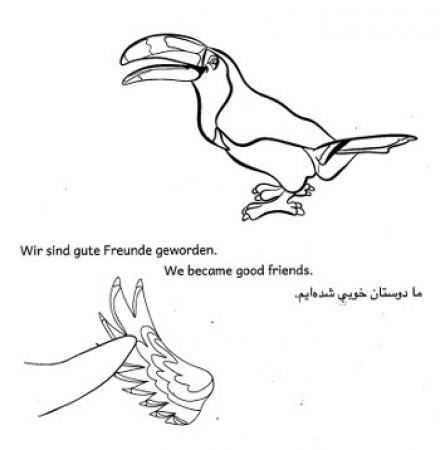 Pinguin Pi Ausmalbuch  in Deutsch, Englisch und Persisch