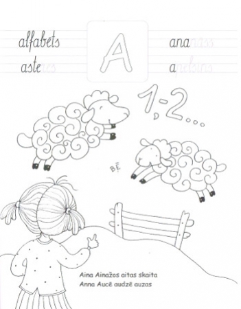 Ein Lese- und Malbuch zum Üben der Lettischen Schrift für Kinder