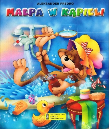 Pappbilderbuch in Polnisch  - Der Affe in der Badewanne