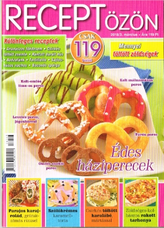 Zeitschrift  mit Haupt- und Süsspeisen auf Ungarisch von März 2018