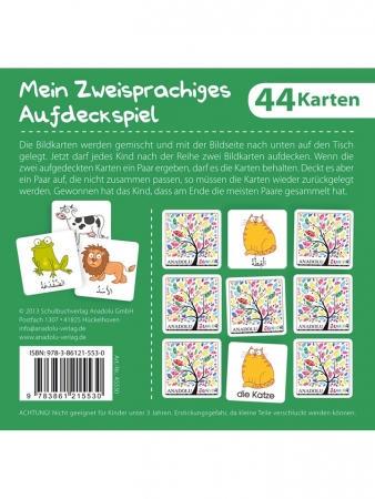 Mehrsprachiges Aufdeckspiel Tiere, Deutsch-Arabisch