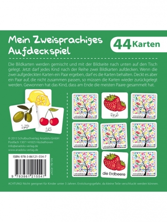 Mehrsprachiges Aufdeckspiel Obst & Gemüse, Deutsch-Arabisch ​​​​​​​