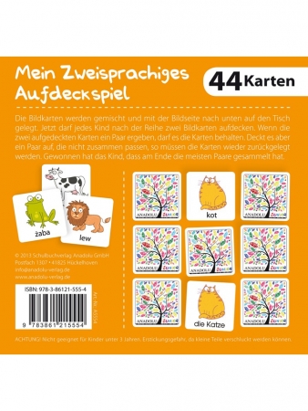 Mehrsprachiges Aufdeckspiel Tiere, Deutsch-Polnisch